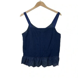 J. Crew Blue Swiss Dot Tank Top Sleeveless Size 10